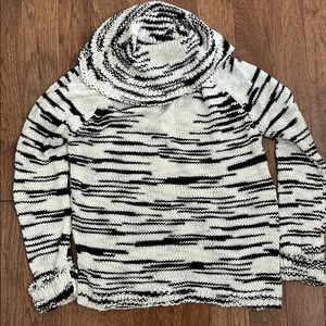 Black and white cowl neck sweater.  Like new.